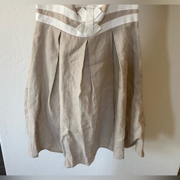 Jessica Simpson|Tan Linen Halter Dress w White Horizontal Stripes, Feminine!••• - Picture 5 of 16
